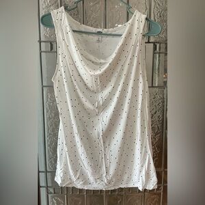 Old Navy Black and White Draped Sleeveless Tank Top